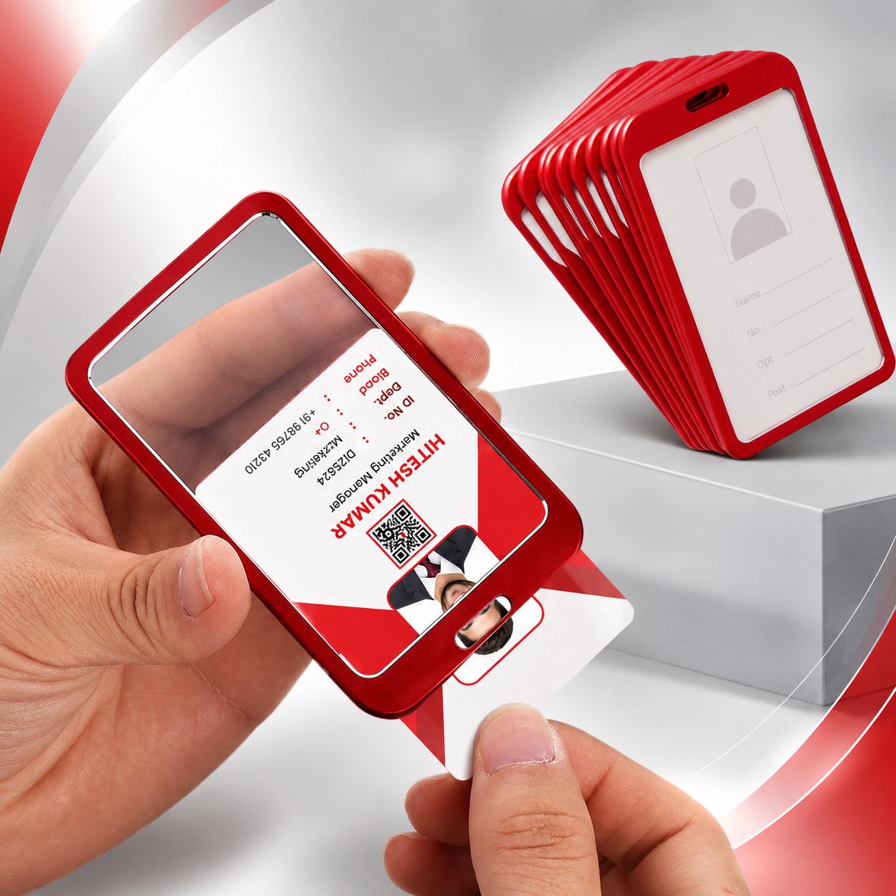 Red Vertical Aluminium Holder