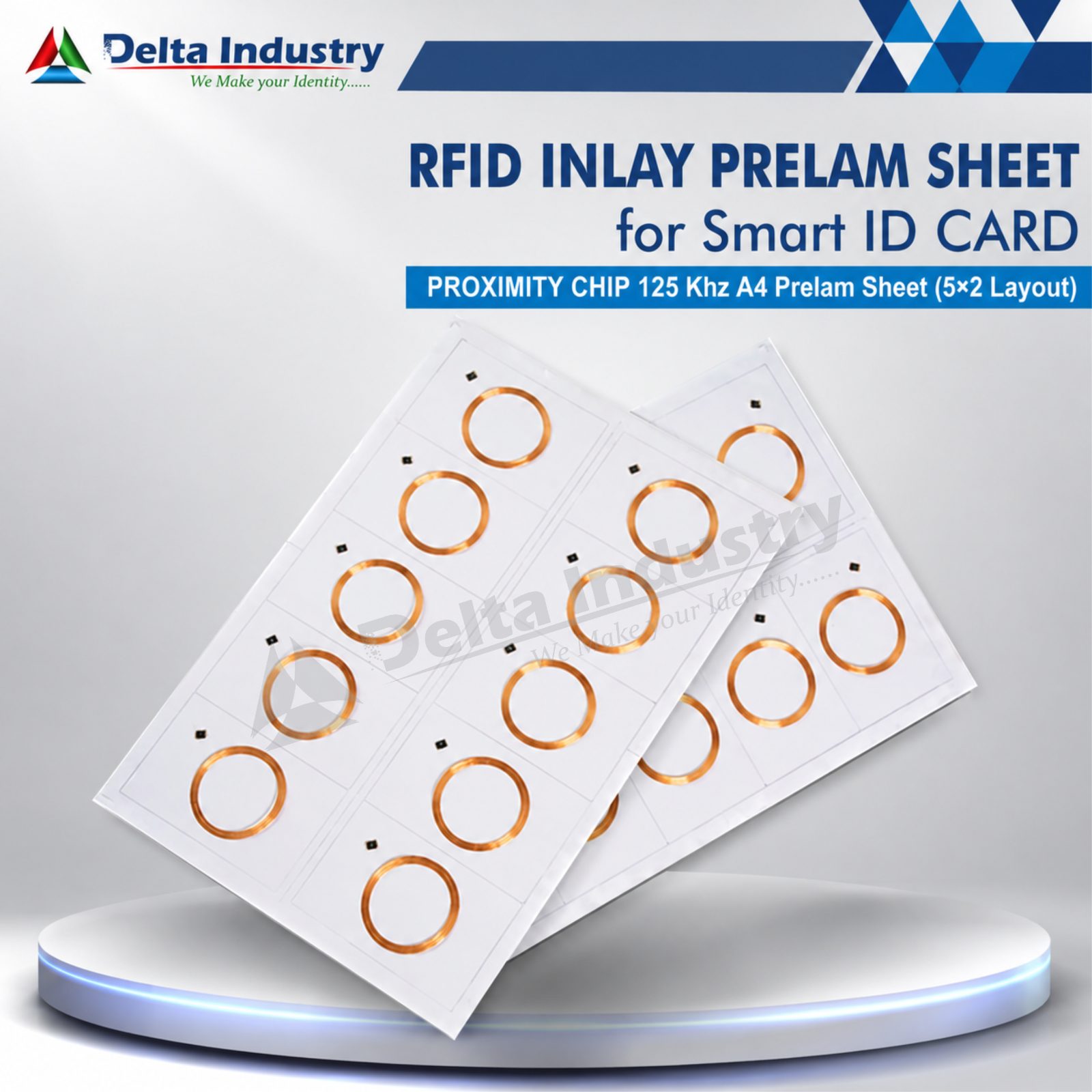 PROXIMITY CHIP 125 Khz A4 Prelam Sheet (5×2 Layout)