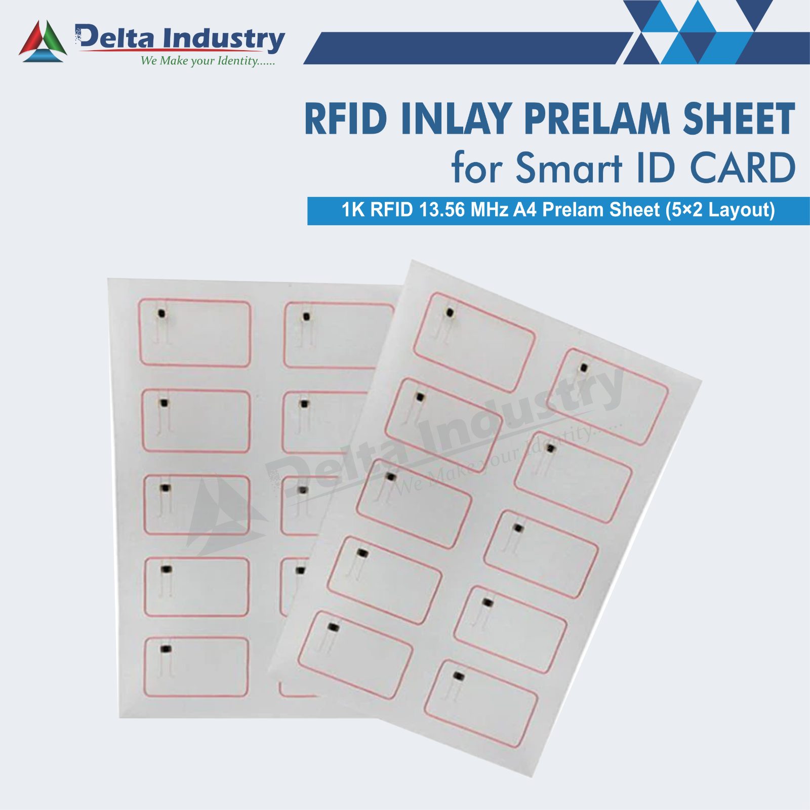 1K RFID 13.56 MHz A4 Prelam Sheet (5×2 Layout)