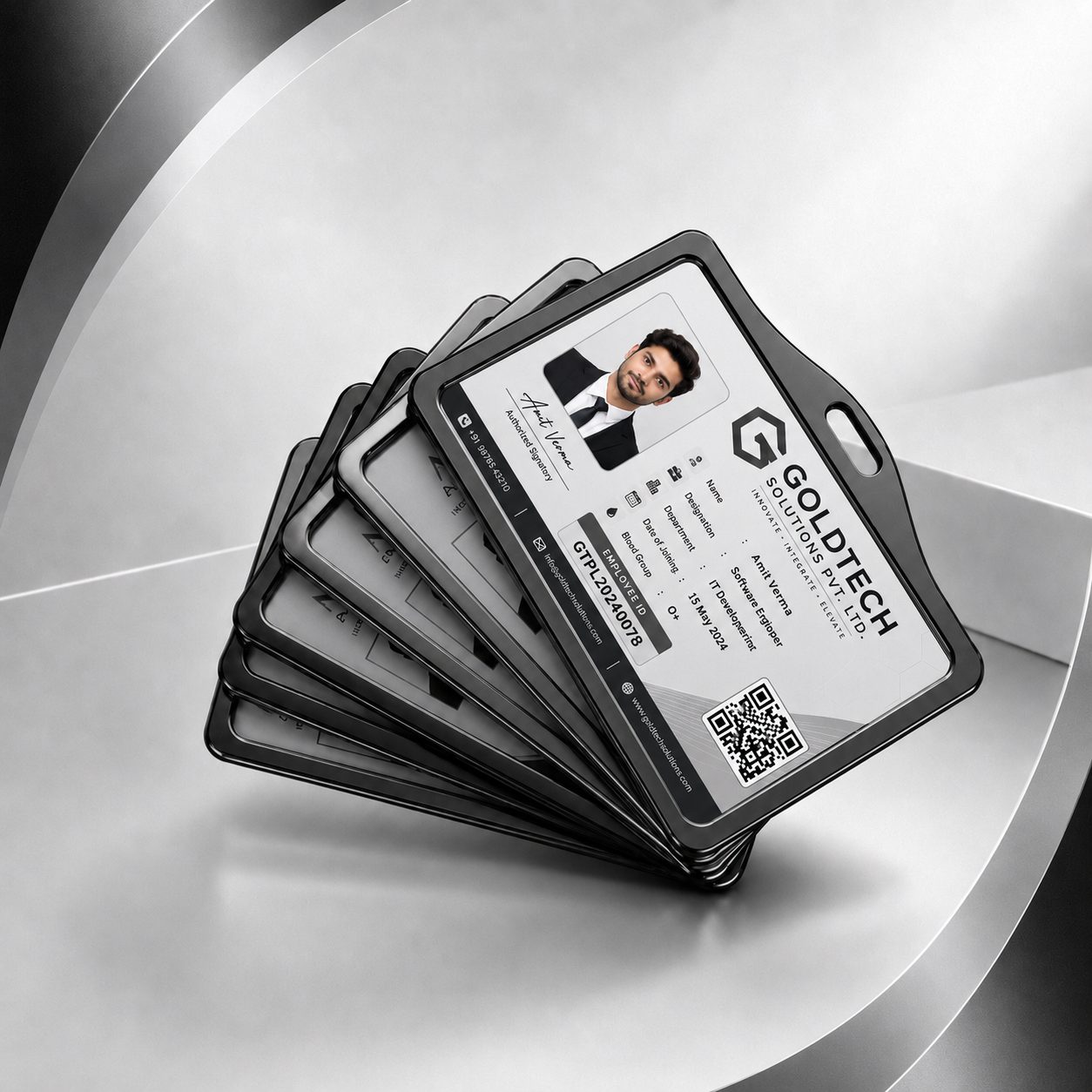Black Horizontal  Aluminium Holder