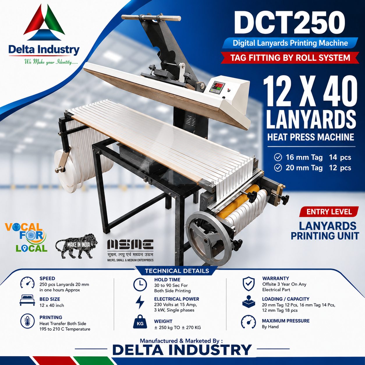 DCT250 LANYARD HEAT PRESS MACHINE