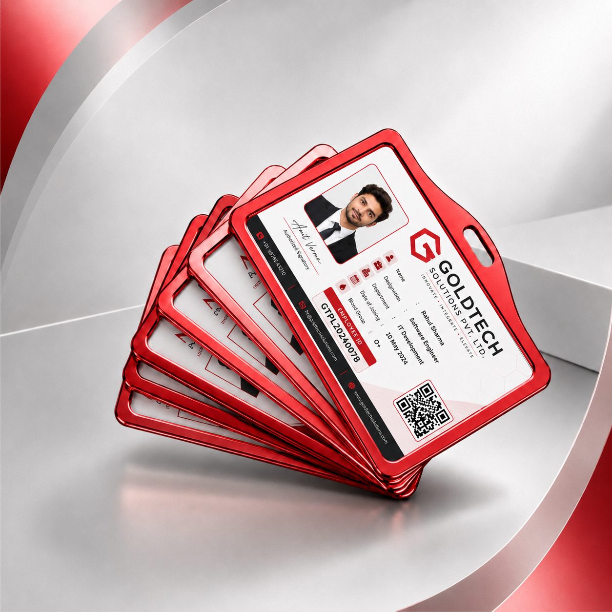 Red Horizontal Aluminium Holder