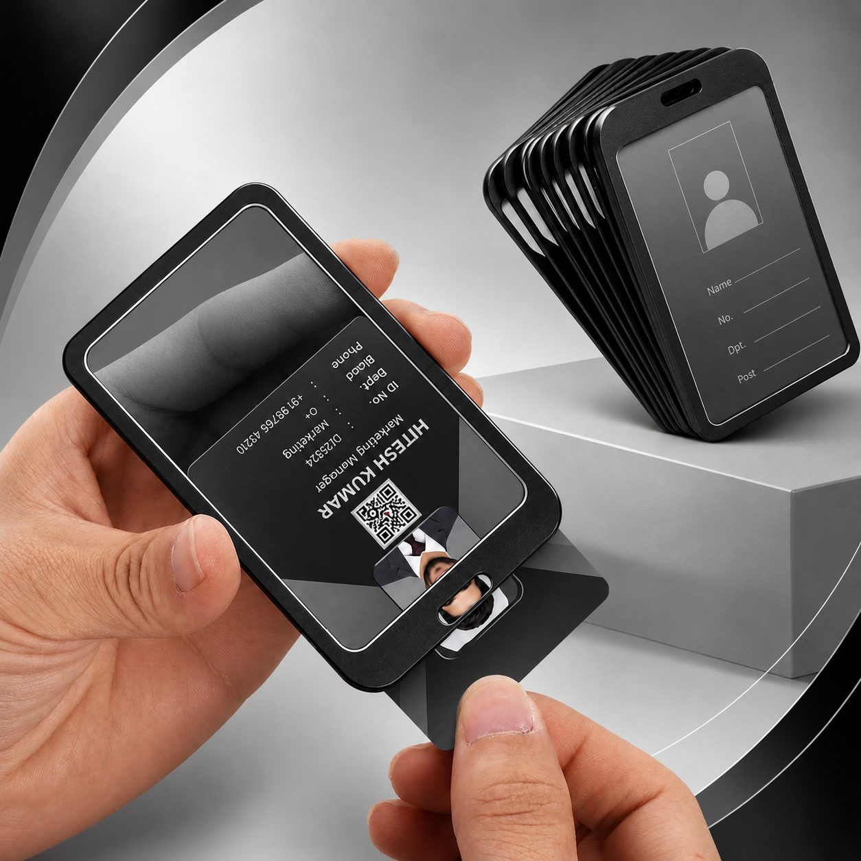 Black Vertical Aluminium Holder