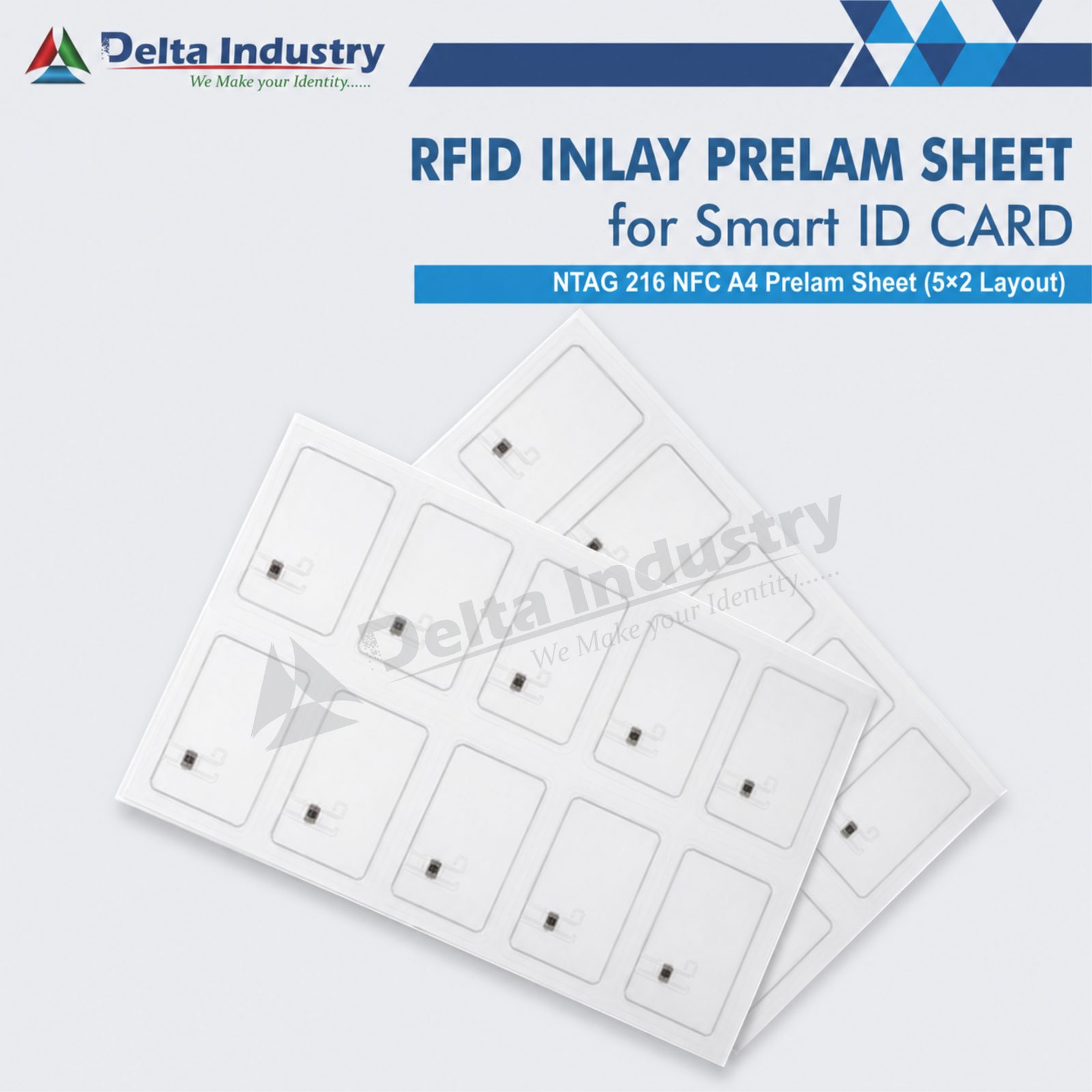 NTAG 216 NFC A4 Prelam Sheet (5×2 Layout)