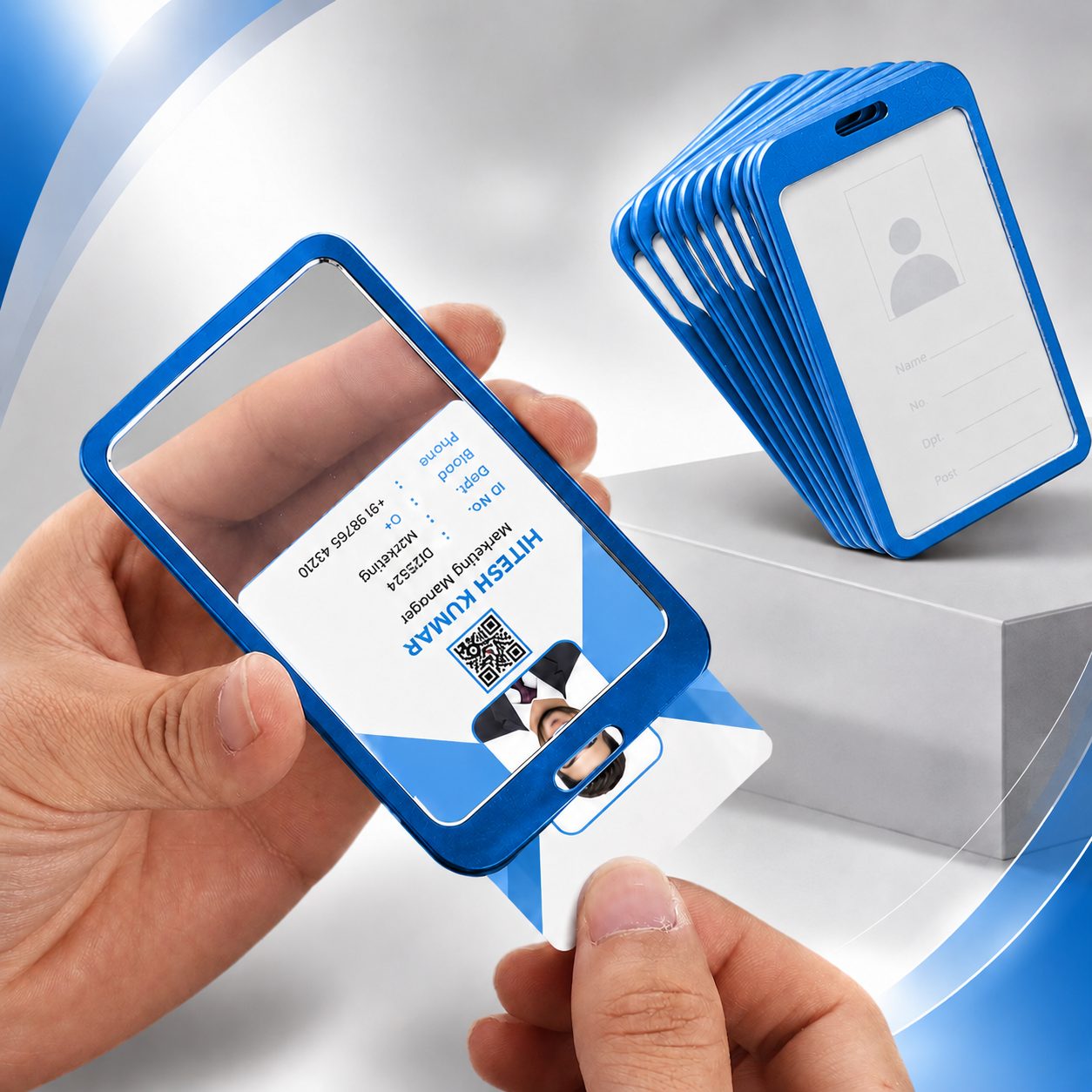 Blue Vertical Aluminium Holder