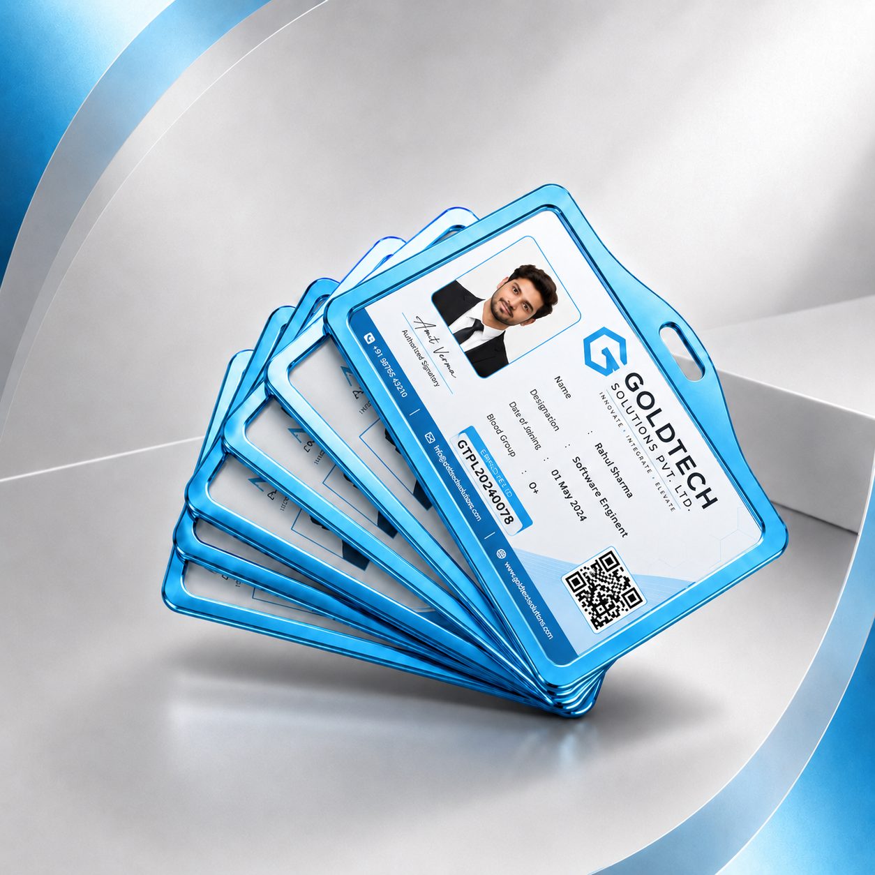 Blue Horizontal Aluminium Holder