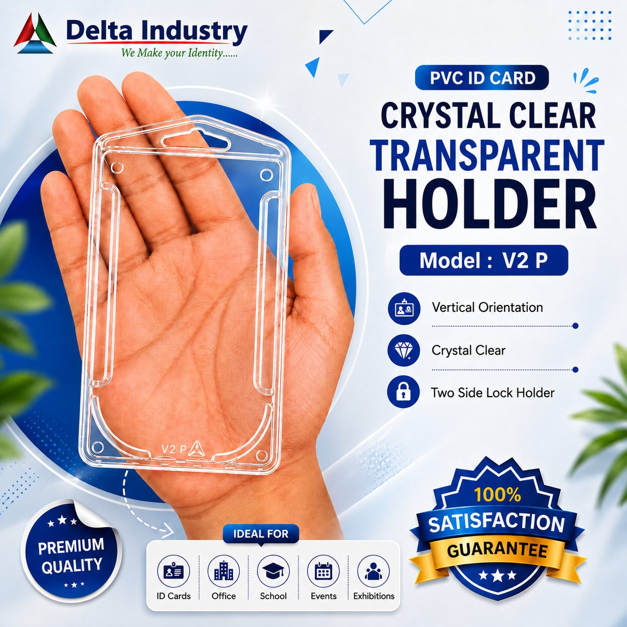 V2P Crystal Clear ID Card Holder