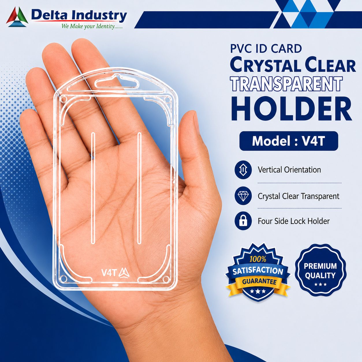 V4T Crystal Clear ID Card Holder