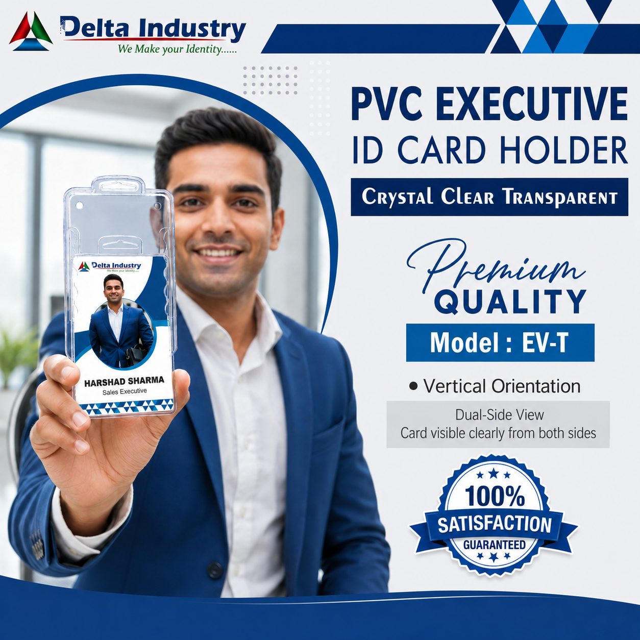 EV-T Executive Crystal Clear ID Card Holder