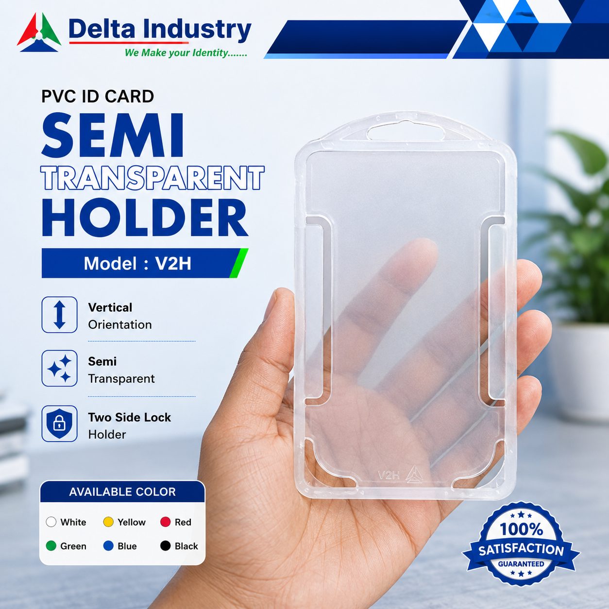 V2H Semi Transparent ID Card Holder