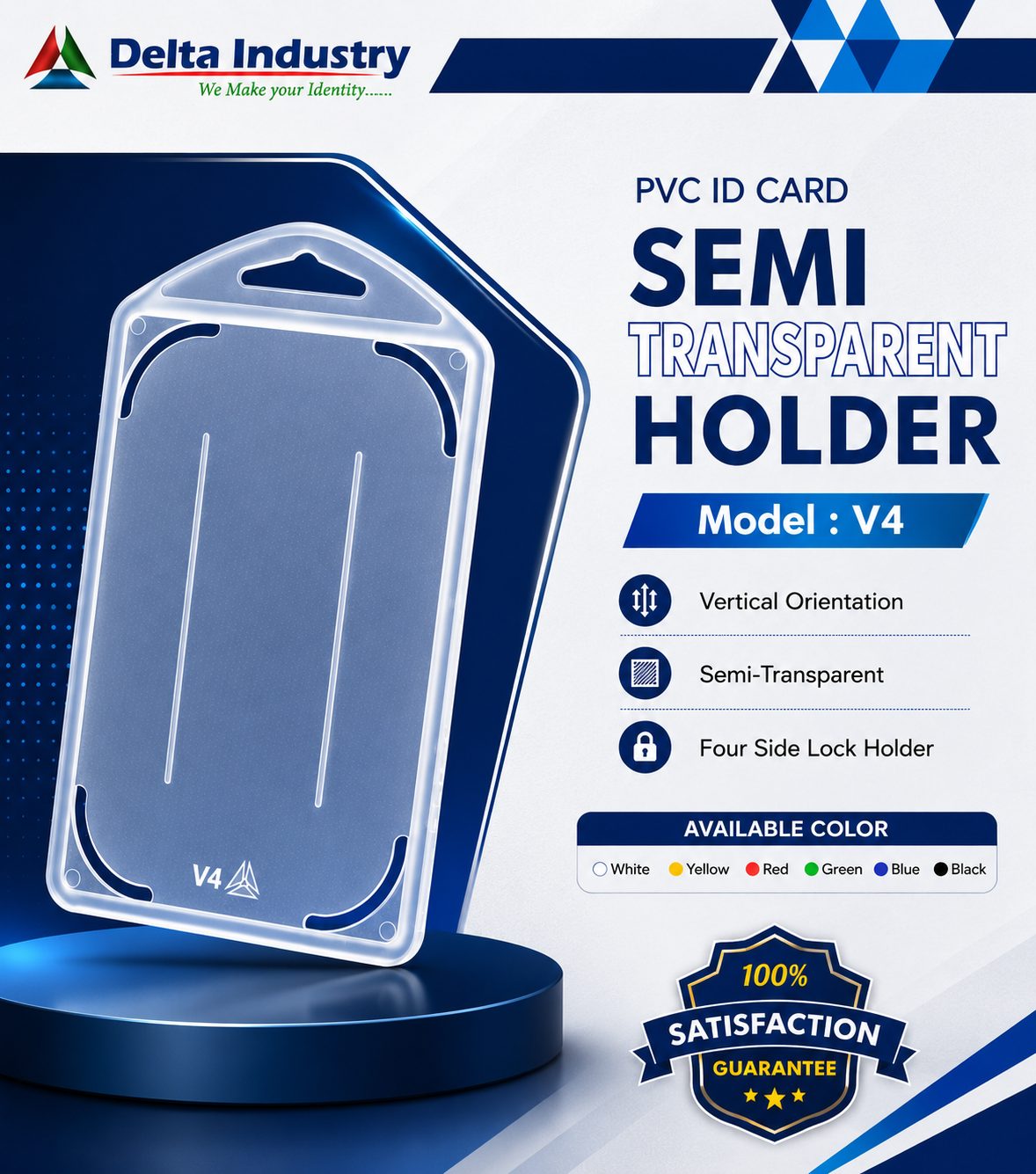 V4 Semi Transparent PVC ID Card Holder
